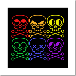 Funny Gay Pride Skull and Crossbones Posters and Art